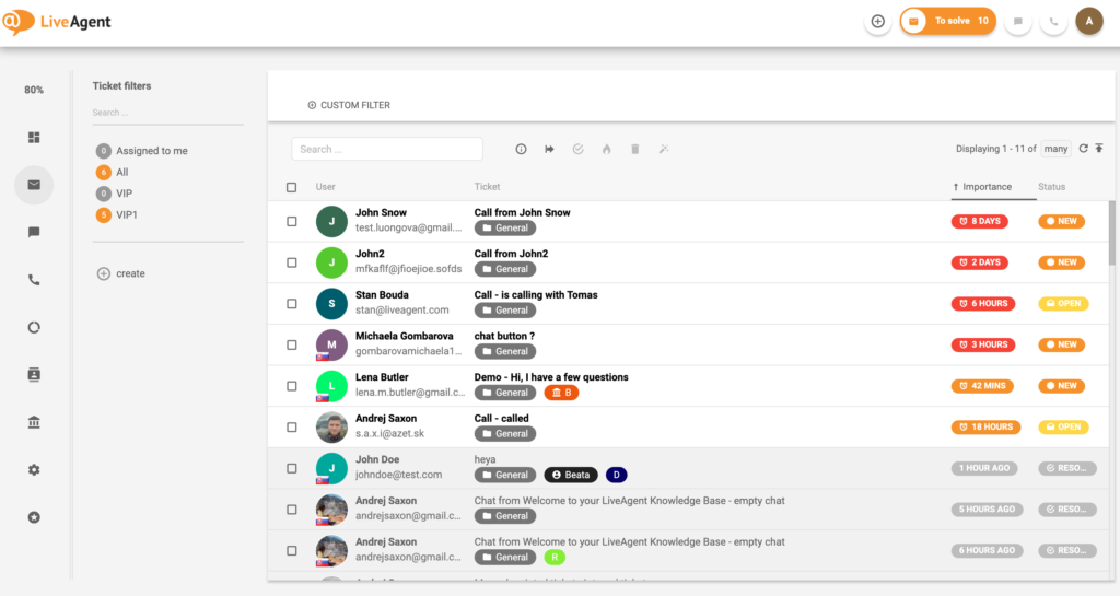 LiveAgent, müşteri destek ,canlı destek live chat