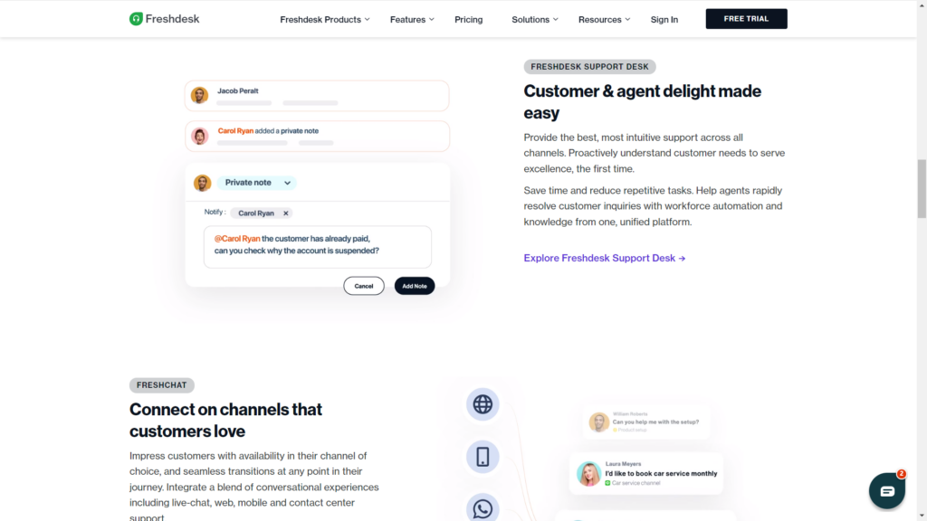 freshchat, customer support, sales, live chat