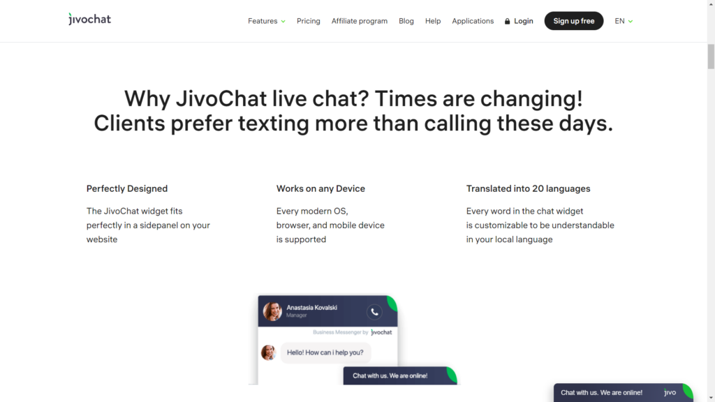 jicovhat, livechat, customer communication