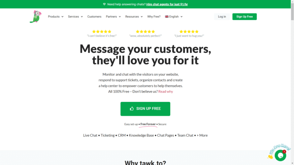 tawk.to, live chat support, omnichannel customer services