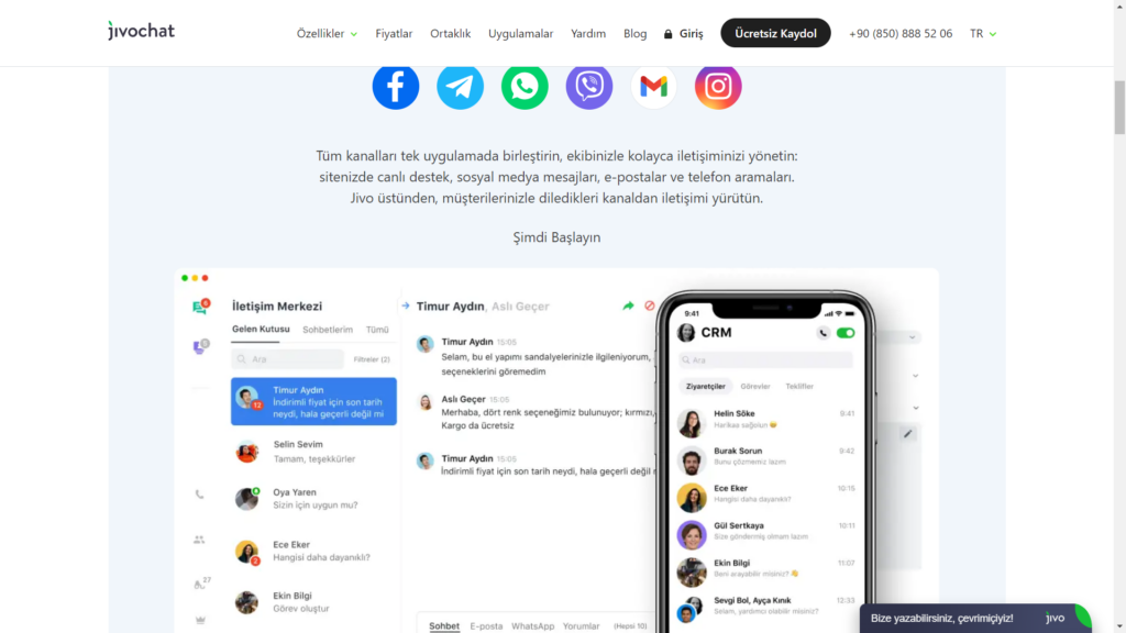 jivochat, canlı destek, LiveChat alternatifi, müşteri iletişimi