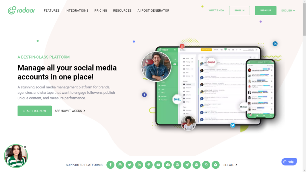 RADAAR, social media management tools, SaaS